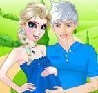 Vestir Elsa grávida e Jack