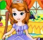Princesa Sofia limpar salão de festa